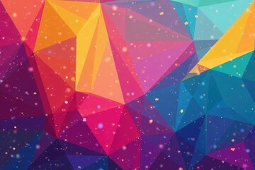 Wall Mural - Geometric shapes and vibrant hues create a seamless backdrop for various projects, decor, exterior