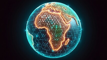 Aufkleber - Digital Earth Globe with Africa Continent
