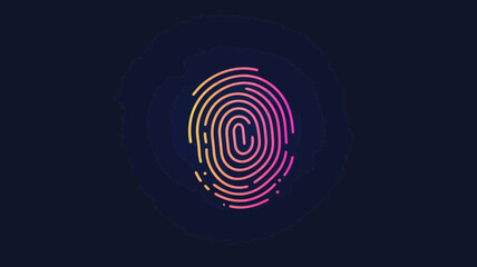 Poster - Multicolored Vector Fingerprint Illustration on Dark Background for Security and Identity Concepts