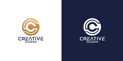 Poster - initials sc abstract monogram logo vector design