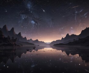 Wall Mural - serene darkness, myriads of sparkling stars, ethereal glow , quiet, celestial