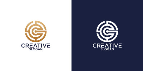 Poster - initials sc abstract monogram logo vector design