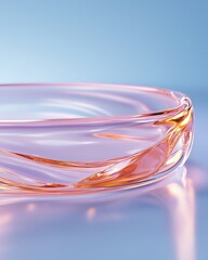 Poster - Stylish glass bowl resting on a table surrounded by natural light creating a warm and inviting look