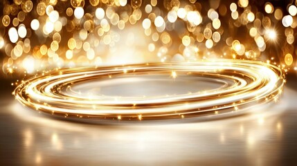 Poster - a close-up view of a beautiful gold displayed elegantly on a table with soft lighting effects