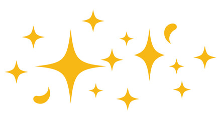 Poster - Scattered Golden Sparkle Stars and Flares on the transparent background AI Generative
