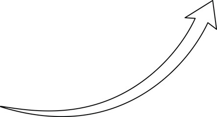 Poster - White Border Illustration of a Sweeping Arrow Directing Upper Right transparent AI Generative
