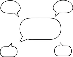 Poster - White Speech Bubbles Arranged Around a Central One on the transparent background AI Generative
