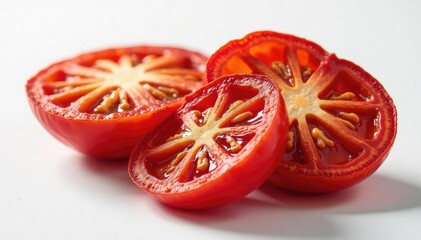Wall Mural - Sun-dried tomato halves, intensely red, slightly wrinkled , intense, Italian, background