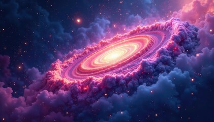 Wall Mural - abstract swirling nebula, cosmic seamless loop, digital art, cycle, illustration