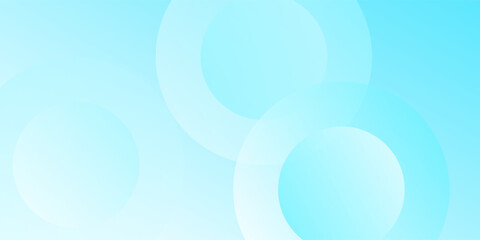 Poster - Minimalist banner background, pastel colorful, Light Blue gradations. Circle effect style geometric, abstract background. Vector Illustration