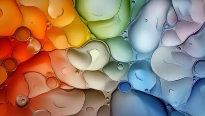 Poster - Abstract fluid art with holographic glass and metal