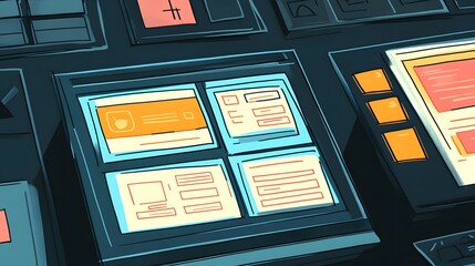 Poster - Close-up view of a digital interface design mock-up.