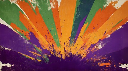 Poster - Vibrant, textured abstract design with radiating colors.