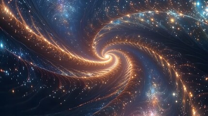 Poster - Abstract swirling spiral pattern of cosmic energy.
