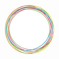 Poster - Colorful overlapping circles abstract illustration creates a vibrant and dynamic design element perfect for diverse creative projects and designs