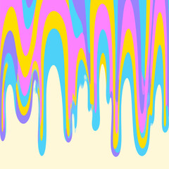 Poster - Vibrant drips in blue, yellow, pink, and purple creating a fun abstract background perfect for modern designs and creative projects