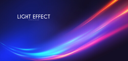 Wall Mural - Abstract motion light effect. Energy power design. Blue and gold, red light