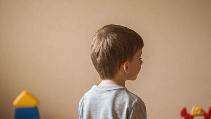 Poster - A young boy sitting in front of a television set,