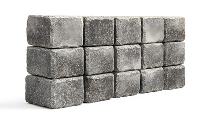 Poster - Gray stone blocks arranged in a structured rectangular pattern.