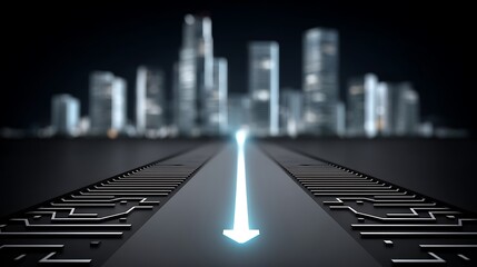 Wall Mural - futuristic cityscape: path to progress