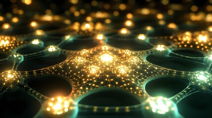 Poster - Detailed illustration of a glowing, interconnected network.