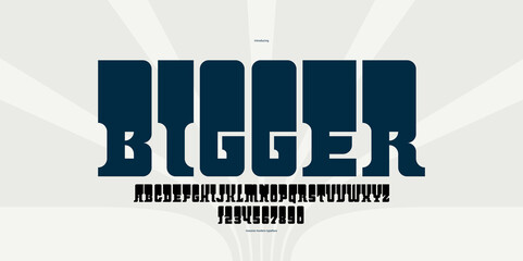 Aufkleber - Bold and strong vector geometric font for logos and emblems, display typeface for posters and headlines, heavy and thick letters alphabet in modern style.