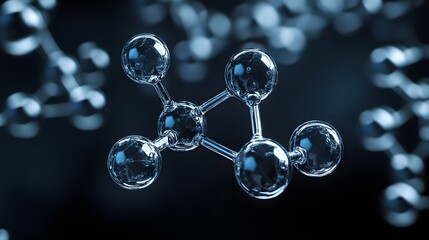 Poster - Abstract molecular structure illustration in dark tones.