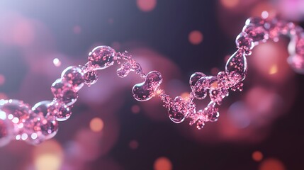 Poster - Abstract illustration of flowing pink liquid particles.