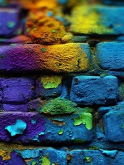 Wall Mural - Colorful textured wall created with vibrant hues