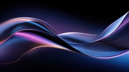 Poster - Abstract flowing waves of vibrant colors create a dynamic visual experience in dark space