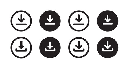 Fototapete - Download icon set. download icon Collection. download sign and symbol.Files download and upload icons symbol in line and flat style on white background.vector illustration eps 10.