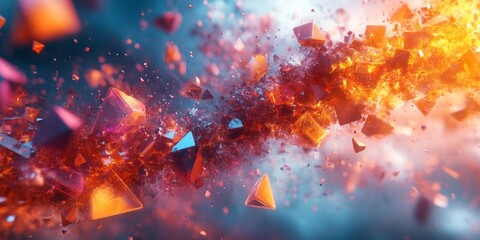 seamless loop of abstract morphing geometric shapes