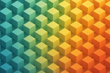 Poster - A vibrant grid isometric cubes illustrates the strategy and decision-making processes critical to business innovation and growth