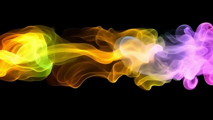 Poster - vibrant abstract design colorful smoke swirls and waves flowing with energy against dark background,
