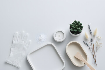 Poster - Serene Composition: A minimalist collection of carefully arranged items, invoking a sense of calm and simplicity, perfect for design elements or concept presentations.
