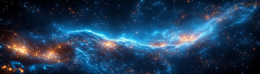Wall Mural - Dynamic celestial nebulae in deep space.