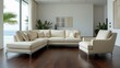 © BilalKhan - Modern villa living room with luxury sofa and armchair, minimalist decor