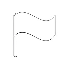 Poster - Simple vector illustration of a plain waving flag on a pole suitable for use in various designs and projects.