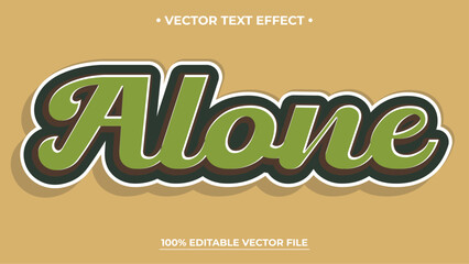 Poster - Alone Retro vintage editable text effect