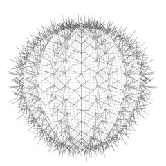 Poster - A black and white image of a cactus with many spines. The image is abstract and has a sense of loneliness and isolation