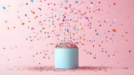 Aufkleber - UI onboarding interface with small confetti animation after task completion, clean vector layout