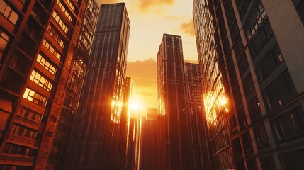 cityscape urban buildings sunset view golden hour architecture travel destination skyscraper photogr