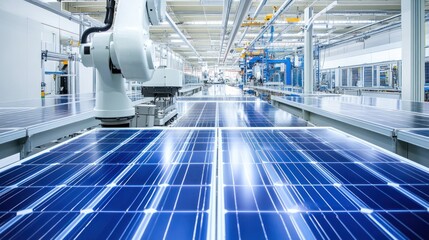 Aufkleber - Automated solar panel manufacturing facility