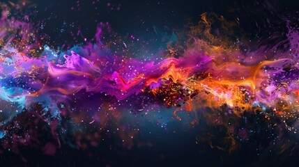 Poster - Bright multicolor paint splash abstract