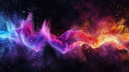 Poster - Bright multicolor paint splash abstract