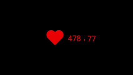 Poster - Animated Social Media Like Counter On Black Background