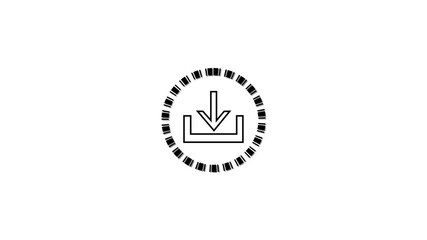 Fototapete - Animated Download Icon On Clean White Background