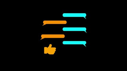Poster - Digital Communication With Thumbs Up And Chat Bubbles Animation