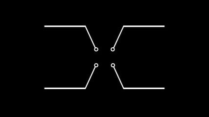 Poster - Abstract White Lines Forming X Shape On Black Background