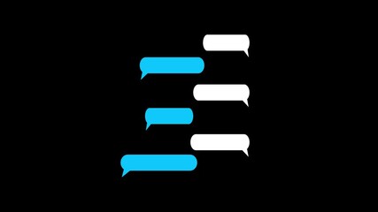 Animated Text Message Bubbles On Black Background